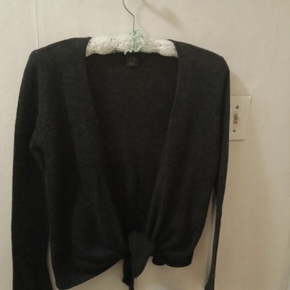 Philosophy Dane Lewis Dark Gray cashmere Open Front Wrap Cardigan Sz S - Picture 3 of 6